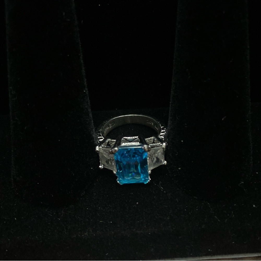 Victoria Weick Elegant Blue and Silver Ring